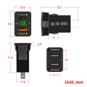 Adaptador al por mayor con voltímetro C y voltímetros cargador de coche USB - Product Image 4