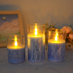 Vela Electrónica LED con Diseño de Flor de Hielo, Ambiente Festivo <span class=keywords><strong>para</strong></span> Cumpleaños y Bodas, Elimina <span class=keywords><strong>Tres</strong></span> Números, Grande, Mediana y Pequeña - Product Image 2