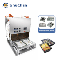 Machine de mise sous vide alimentaire électrique commerciale Shuchen, scelleuse thermique automatique pour boîtes, barils et emballages en film laminé