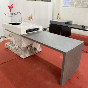 Cocina personalizada, cocina completa, Isla inteligente, encimera <span class=keywords><strong>de</strong></span> piedra sinterizada, armario modular retráctil, muebles integrales, armario - Product Image 1