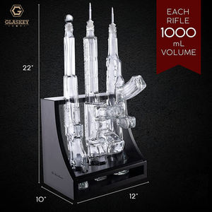 Ensemble de carafe à whisky 3 pistolets, carafe en forme de bouteille AK, distributeur de boissons pour bar à domicile, pour <span class=keywords><strong>bourbon</strong></span> et tequila - Product Image 4