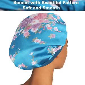 Gorro de satén Roybens para mujer, talla grande, con banda elástica para cabello rizado y trenzas, gorro para dormir, uso doméstico - Product Image 5
