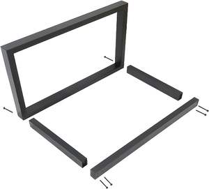 Table basse moderne en acier inoxydable pieds de bureau en forme de L quincaillerie de meubles durable pour une utilisation hospitalière base de table en métal - Product Image 2