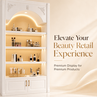 Vitrine de présentation de cosmétiques de luxe avec éclairage LED, mobilier sur mesure pour magasin de beauté en centre commercial