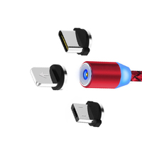 Cargador Magnético con Rotación de 360 Grados, Cable USB 3 en 1, Carga Rápida de 5A, Duradero °   Rotación para Uso en Computadoras