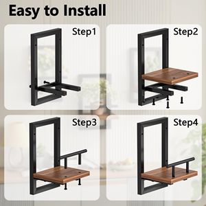 2 packs d'étagères murales flottantes en métal pour plantes d'intérieur, seuil de <span class=keywords><strong>fenêtre</strong></span>, pour chambre à coucher, salle de bain, salon, pot de fleurs, support de <span class=keywords><strong>jardinière</strong></span> - Product Image 5