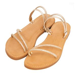 Ann's Rose Gold Rhinestone hai chiều bãi biển thiết kế thoải mái có thể giặt đế Peep Toe dép phẳng dép cho phụ nữ - Product Image 1