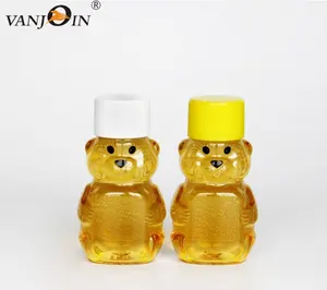 Botella de plástico vacía de oso de miel, con tapa de tornillo, 60ml, 2oz, venta al por mayor