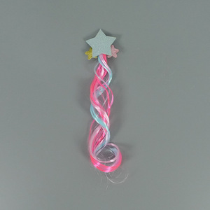 Pinza para el pelo de estrella con purpurina para niñas, con extensión de peluca rizada degradada, accesorios de pelo coloridos para fiestas y disfraces de escenario - Product Image 6