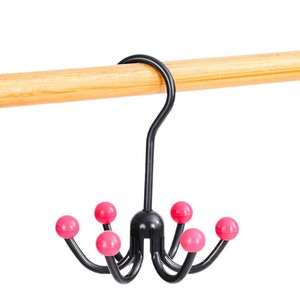 Perchero giratorio de seis ganchos para bolsos, organizador multifuncional para ropa interior y sombreros, sin necesidad de taladrar, para usar en armarios y guardarropas. - Product Image 1