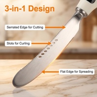 Pisau Mentega Berpemanas 3 in 1 USB Rechargeable, Pisau Mentega Stainless Steel Food Grade, Pisau Mentega Berpemanas