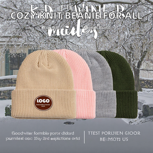 SANGOR Korean Autumn Winter Knitted Hats Men Women Warm Trendy Versatile Thick-Knit 100% Acrylic Japanese-Style <b>Beanie</b> 56-58CM - Product Image 2