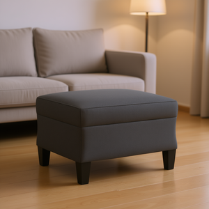Pouf Moderno in Tessuto Grigio Scuro 60x50x41 cm, Sgabello Convertibile per Soggiorno - Product Image 2