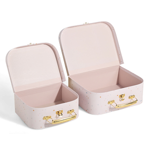 Scatola Regalo Riciclabile Fatta a Mano con Logo Personalizzato, <span class=keywords><strong>Set</strong></span> Valigetta per Neonati con Manico in Metallo - Product Image 3