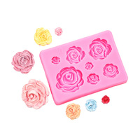 Rosen-Silikonform Kleine Seifen-, Ton-, Schokoladen-, Zuckerwerk-, Backform DIY-Kuchenform für Babyparty und Geburtstag