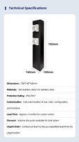 Prise extérieure Marina Power Pedestal IP66 étanche en acier inoxydable 304/316 avec mesure intelligente pour camping-car, camping, yacht, quai, CE RoHS