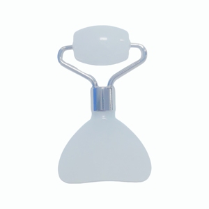 Rouleau facial mini-masseur portable en jade blanc naturel - Product Image 3