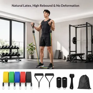 <span class=keywords><strong>Ebuy</strong></span> T317 Juego de 11 Bandas de Resistencia de Tela de Poliéster para Ejercicios en Casa, Cuerdas Elásticas para Entrenamiento de Fuerza en Interiores - Product Image 5
