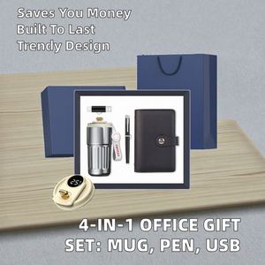 4-in-1 Leather Office Corporate <b>Gift</b> <b>Set</b> with USB Flash Drive Mug Pen & Ticket Folder-Fashion Design on Sale - Product Image 2