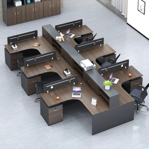 현대 모듈 식 사무실 가구 세트 직원 책상 칸막이 워크 스테이션 파티션 테이블 의자 국 드 Travail 사무실 테이블 - Product Image 6