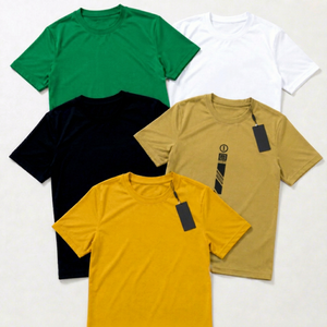 Vente en gros, prêt à expédier, fournisseur mondial de t-shirts, fabrication au Bangladesh, lot en stock, t-shirts personnalisés OEM ODM à épaules tombantes pour unisexe - Product Image 1