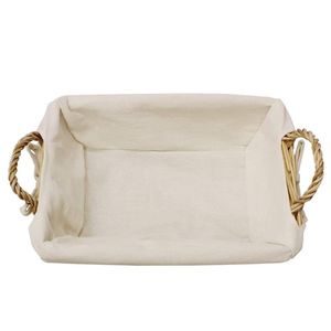 Sustainable Rustic <b>Wicker</b> Tray <b>with</b> <b>Handle</b> Multifunction Storage for Sundries Food Coffee Table Gift Hamper - Product Image 3