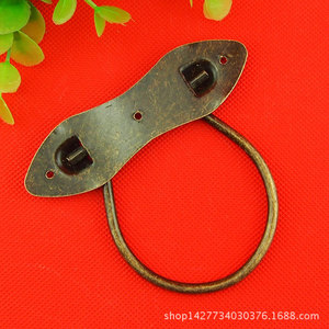 Poignée de meuble en forme d'anneau 98 mm x 28 mm en fer style antique pour armoire et boîte en bois, durable - Product Image 4