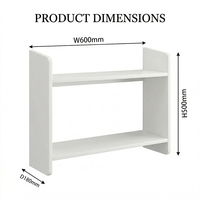 Étagère murale en bois écologique blanche à 2 niveaux, étagère flottante pour salle de bain, chambre à coucher, organisateur pour petits espaces, décoration d'entrée, rangement