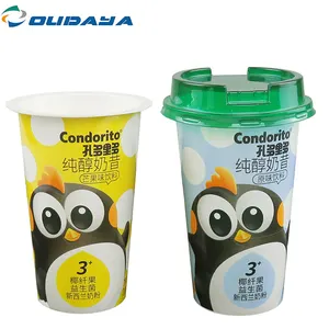 Plastic Eco Vriendelijke Pp Custom Print Logo Bevroren Yoghurt Cup Yoghurt Container Yoghurt Cup Met Folie