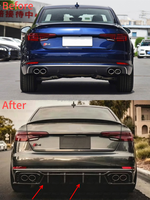 Diffuseur arrière en fibre de carbone sèche style SD pour kit carrosserie Audi S4 B9, lèvre de pare-chocs arrière, diffuseur 2017-2019