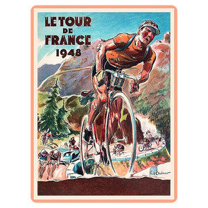 Plaque murale en métal 1948 Tour <span class=keywords><strong>De</strong></span> France Bicycle Race Paris Vintage Travel Art Poster Decor House Home Tin Signs 8X12 Inch - Product Image 2