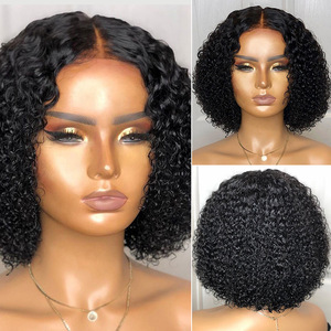 Perruque Afro Courte Noire Frisée Volumineuse pour Femme, Type <span class=keywords><strong>Cheveux</strong></span> Crépus Africains – Aliexpress - Product Image 2