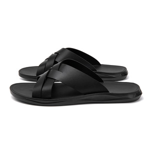 Nouvelles sandales d'été 2025 en PU à bout fermé, décontractées, pour l'extérieur, unies, à enfiler, pour le bureau et la carrière, confortables pour hommes - Product Image 2