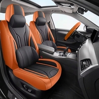 Housses de siège de voiture universelles en cuir perforé respirant, style professionnel, protection intérieure de luxe, ensemble complet quatre saisons