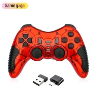 Manette de jeu sans fil Gamegaga USB 2.4G haute vitesse, double vibration, en plastique ABS, logo personnalisé pour PS2/PC/Android TV