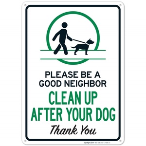 Panneau de jardin en PP pour signalisation 'Nettoyer après votre chien' avec piquets inclus, taille personnalisable, découpe sur mesure - Product Image 2