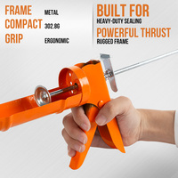 KSEIBI Pistolet à calfeutrer en aluminium manuel à usage intensif Taille 9*220mm pour la construction et le mastic en silicone