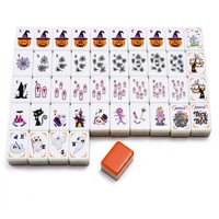 Juego de Mahjong Gótico Personalizado con Calaveras de Acrílico, Juego de Mesa Americano Oscuro para Halloween, Ideal para Fiestas en Bares, Interiores y Exteriores