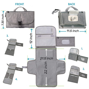 Kit da Viaggio Impermeabile per Neonati, Organizzatore <span class=keywords><strong>Portatile</strong></span> per Pannolini con Tasca Intelligente per Salviette e Materassino per il Cambio - Product Image 3