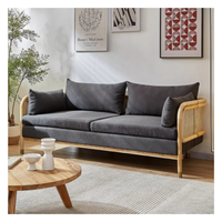 Fabricant d'ameublement moderne pour hôtels et cafés, design tendance, canapé en rotin tressé sur mesure