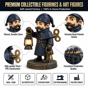 Maßgefertigte Steampunk Aufzieh-Nachtwächter-Figur Vinyl-Kunstspielzeug OEM ODM Sammlerfigur Vintage-Roboter-Hersteller - Product Image 1