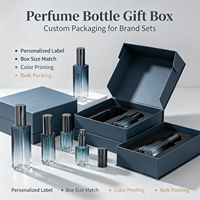 Flacon de parfum minimaliste carré en verre dégradé bleu 3 5 6 10 15 20 30ml, personnalisable avec logo, boîte cadeau couleur, rechargeable, vide, argenté