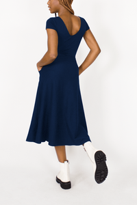 Vestido de algodón de media pantorrilla con cuello cuadrado, respetuoso con el medio ambiente, <span class=keywords><strong>BCI</strong></span> - Product Image 3