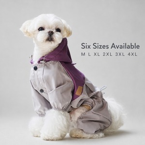 Jas Hujan Anjing Tahan Air Mewah Berkelanjutan Berkerudung Empat Kaki Ukuran Kecil Sedang Jaket Anak Anjing Poliester Pakaian Luar Ruangan Dapat Dicuci Mesin - Product Image 3