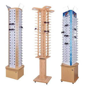 Stokta optik gözlük vitrin rafı Metal gümüş zemin ayakta dönen güneş gözlüğü <span class=keywords><strong>stand</strong></span>ı ile ayna kilidi - Product Image 1