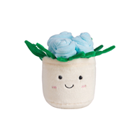 Adorable pot en peluche de succulente verte avec visage rose, décoration sûre pour la chambre des enfants