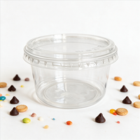 Barattolo Trasparente Rotondo per Caramelle, Contenitore Alimentare di Varie Capacità con Coperchio, Imballaggio per Gastronomia in PET Riciclato