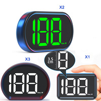 X2 Smart Digital GPS HUD Compteur de vitesse Tête haute de voiture Affichage LCD Plug and Play KMH/MPH 2 pouces Grande jauge de vitesse avant pour toutes les voitures
