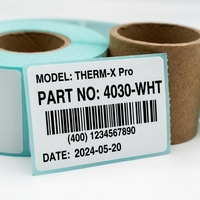 Gulungan Label Termal Putih 50x30mm Kertas Stiker Perekat Sendiri untuk Pengiriman Logistik Kemasan Label Barcode Tahan Air