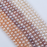Vente en gros 9-10mm blanc rose violet pomme de terre perle d'eau douce pour la fabrication de bijoux